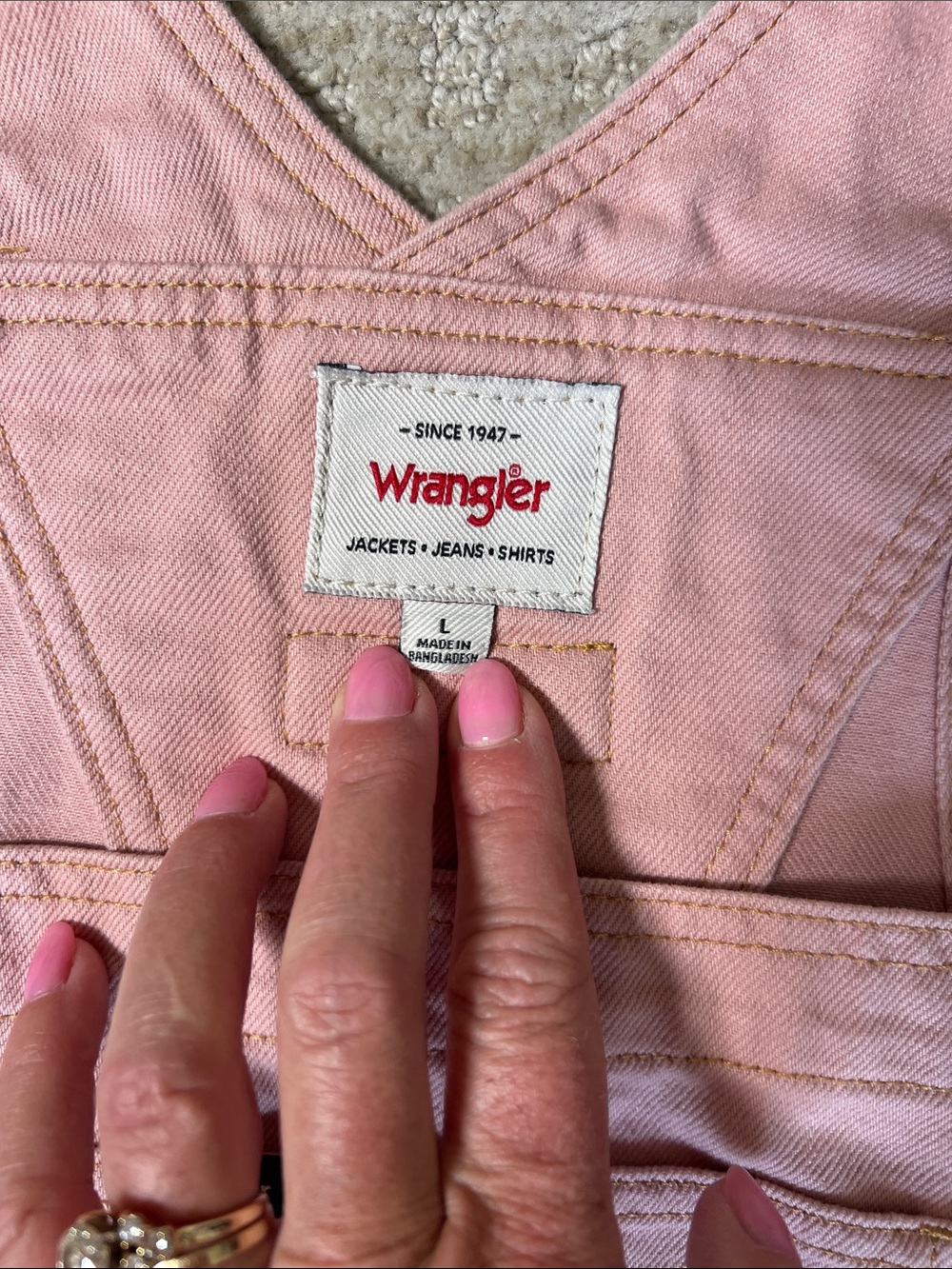Wrangler Dusty Rose Canvas Overall Dress - Picture 2 of 4